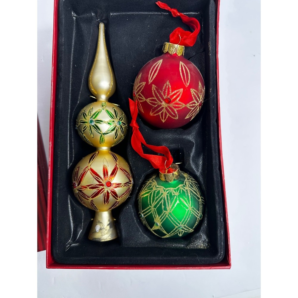 Waterford North Pole Collect Holiday Heirlooms 10" Tree Topper & 2 Ornaments